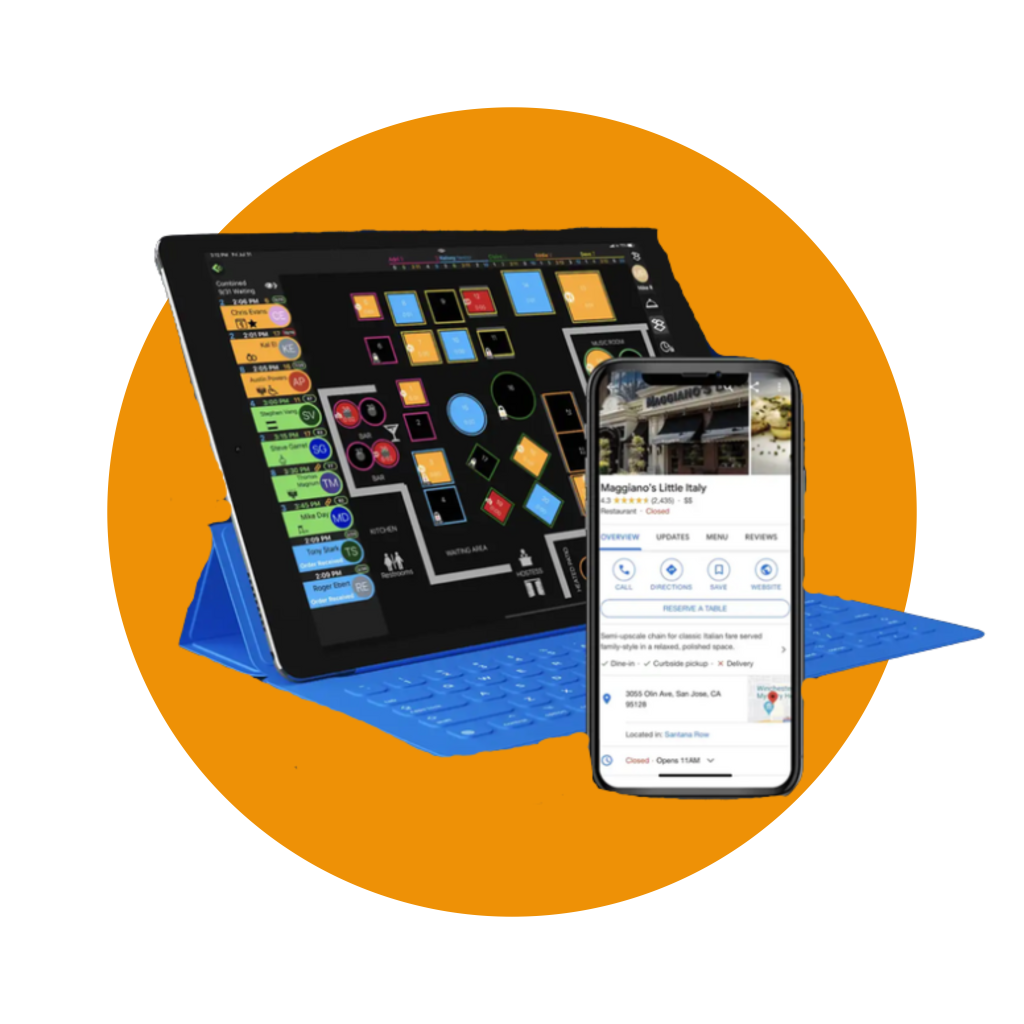 A tablet and a cellphone