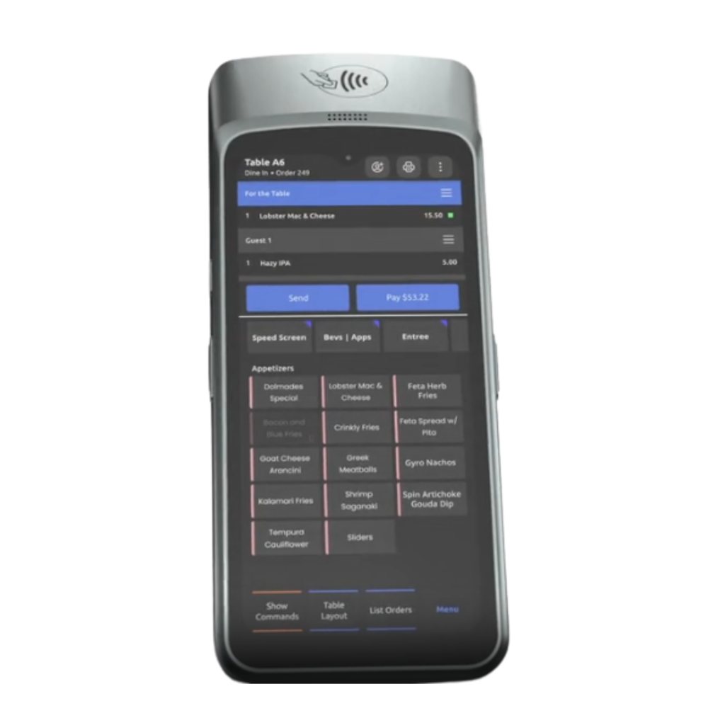 A phone with a POS system