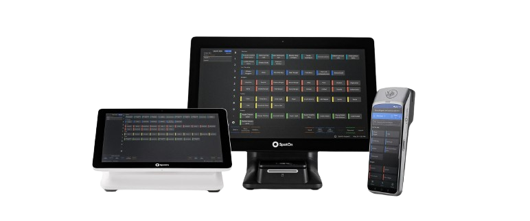 A computer, tablet, and handheld POS system